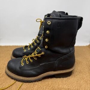 Carolina Spruce Logger Safety Toe Waterproof Boots CA9825 Men's 11.5 D Black